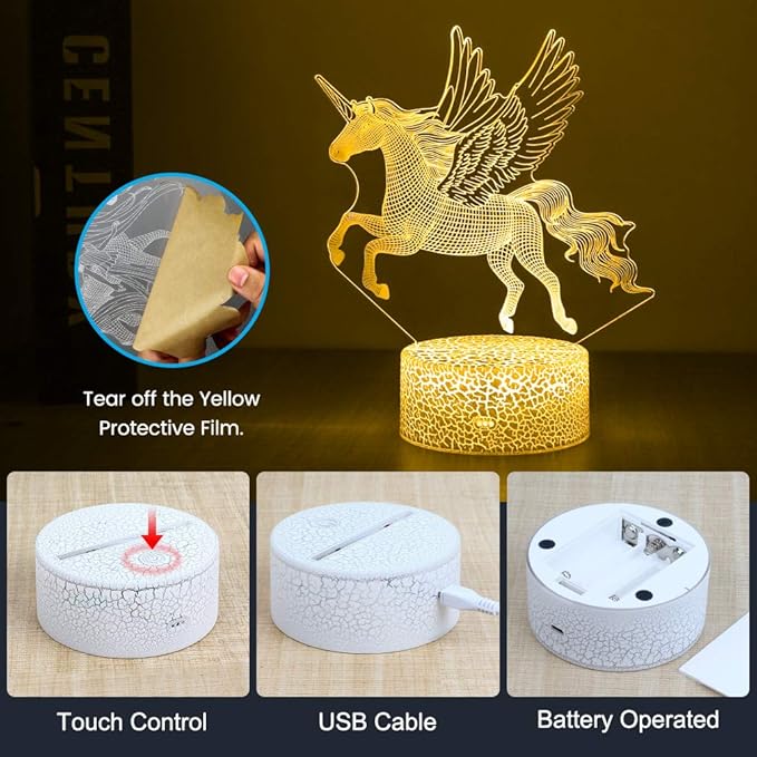 Horse 3D LED Night Light – Elegant Acrylic Lamp for Home Decor, Kids Room & Unique Gifting