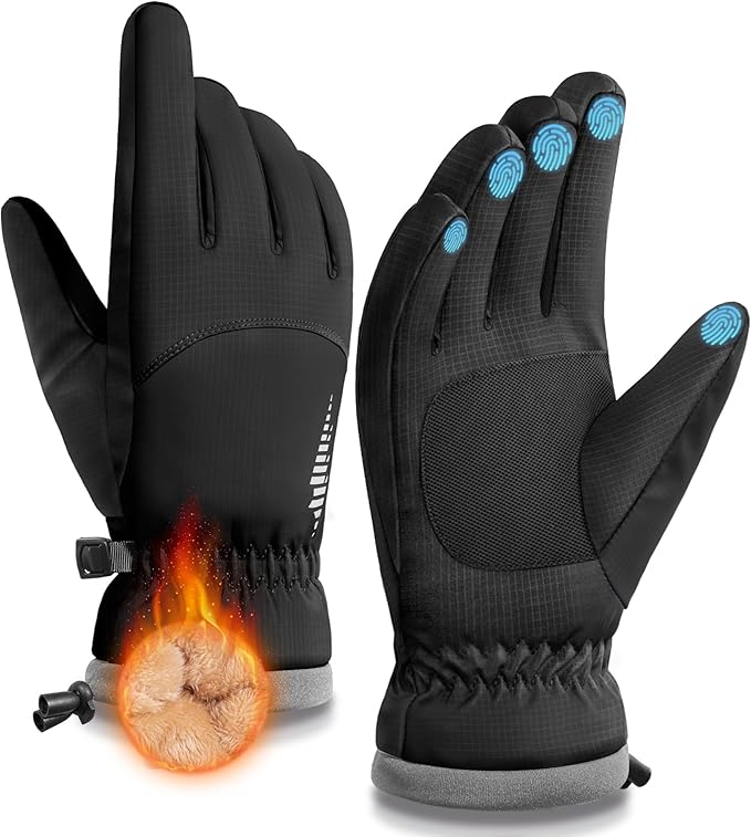Winter Touchscreen Gloves – Waterproof Riding & Sports Gloves with Fleece Lining
