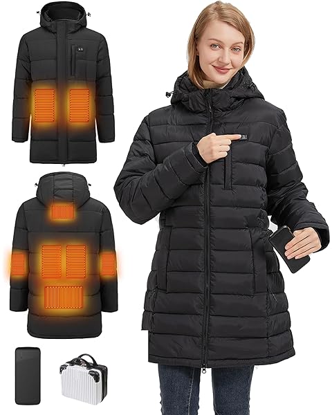 Men’s USB Heated Winter Jacket – Electric Thermal Coat with Cotton Insulation & Zip-Up Design