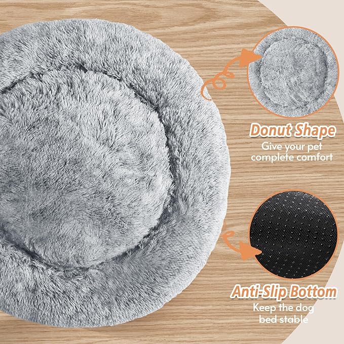 Anti-Slip Fluffy Plush Cat Bed