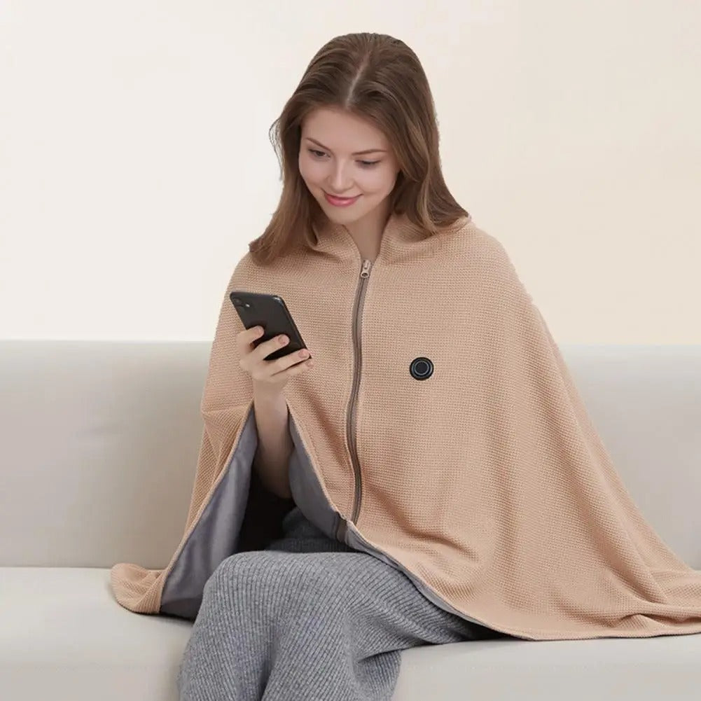 USB Heated Shawl for Winter – Neck & Shoulder Pain Relief