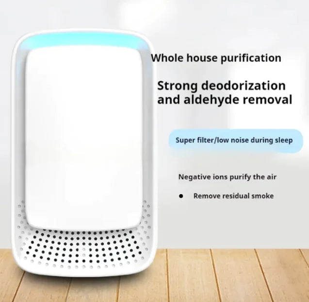 Air purifier with text on a white background